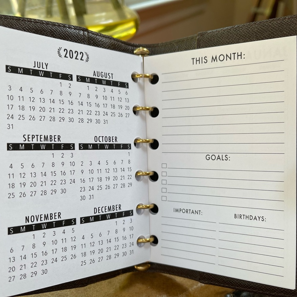 2026 Insert fits Louis Vuitton 6 Ring Agenda: Calendar Refill: Paper +Pen - Picture 5 of 16